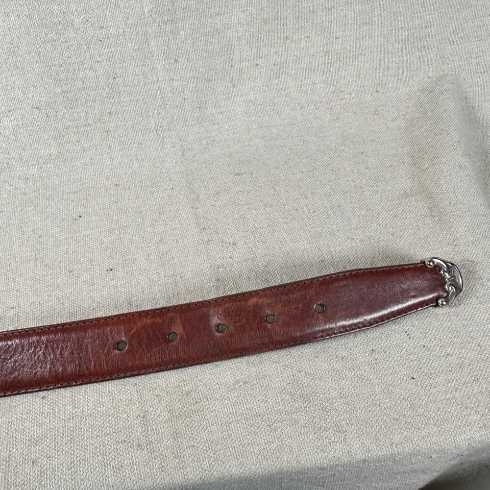 Fossil Womens Brown Leather Western Belt Silver‎ Ornate Concho Buckle Size L - Picture 8 of 9